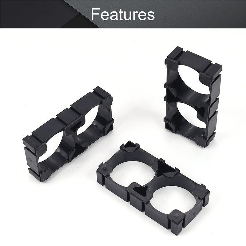 Fielect 50Pcs 21700 Lithium Ion Cell Double Battery Holder Bracket for DIY Battery Pack 21.7mm Hole Dia - Image 3
